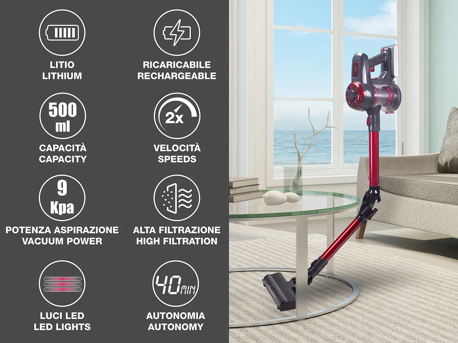 Beper P202ASP100 Aspirapolvere Senza Fili 120W 0,5L