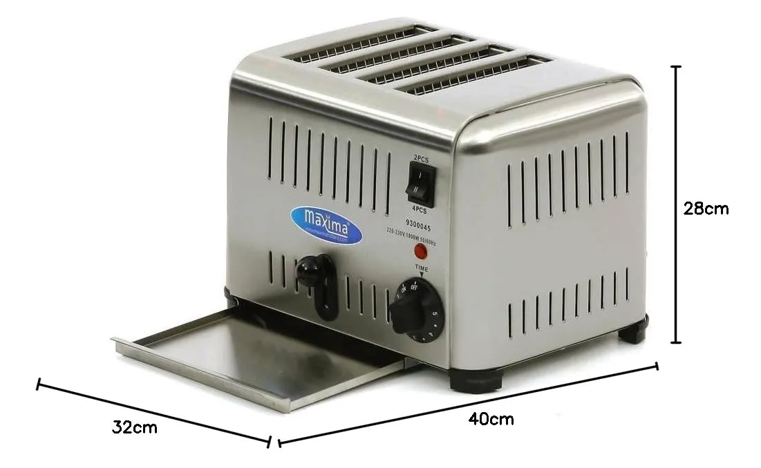 Maxima tostapane 4 fette professionale timer inox