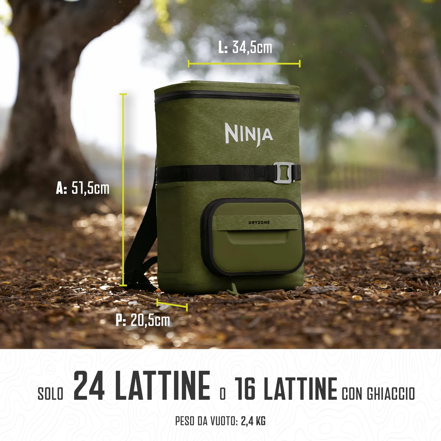Ninja FrostVault Go Zaino Frigo 17L Verde con Siberina