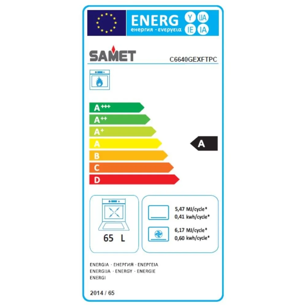 Samet Stromboli cucina gas 4 fuochi 60x60 cm inox