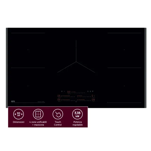 AEG TK95IN00FB Piano Induzione 90 cm 5 Zone Bridge