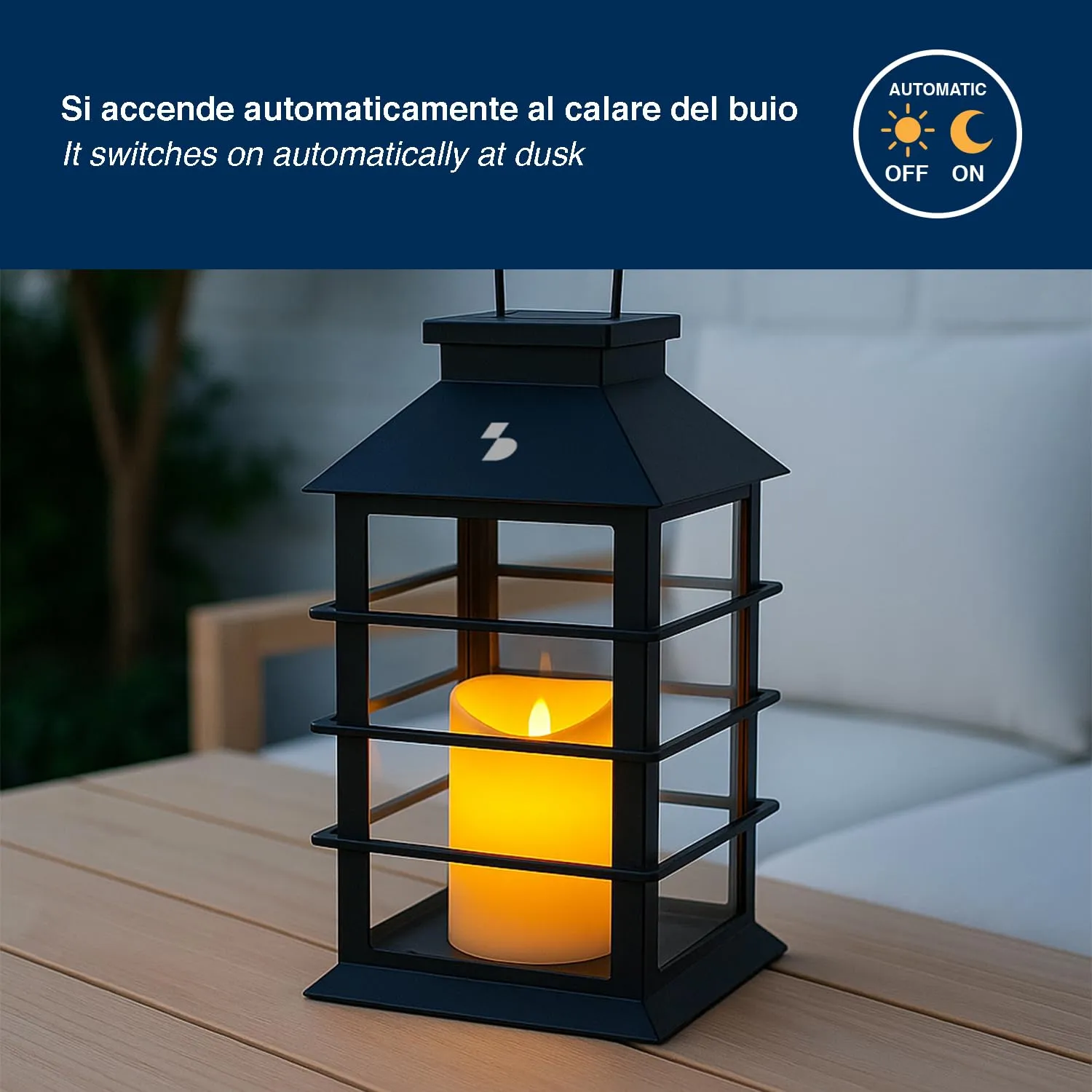 Beper P207ILO303 lanterna solare effetto fiamma con gancio