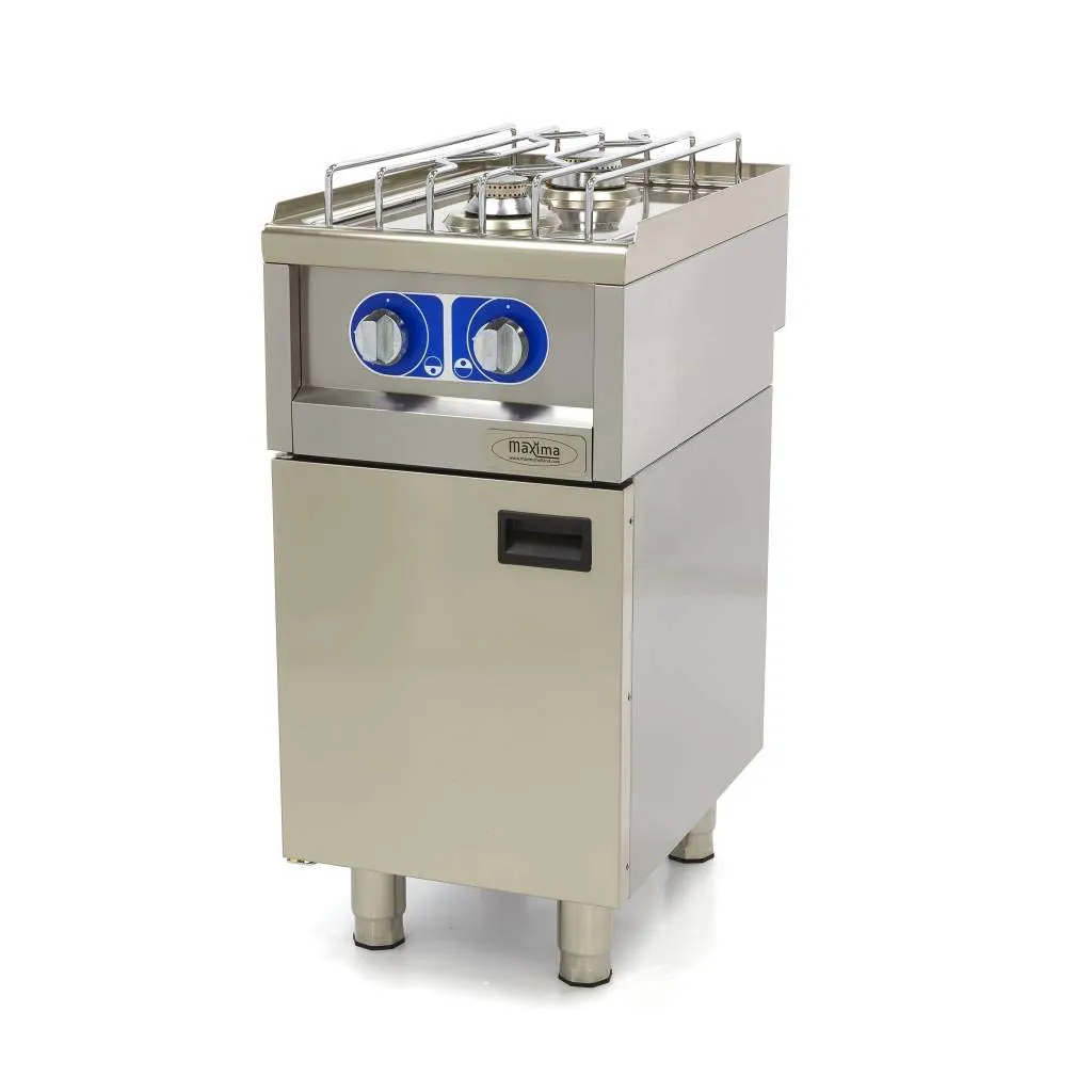 Maxima fornello gas 2 fuochi 40x60 cm 8,5 kW cromati