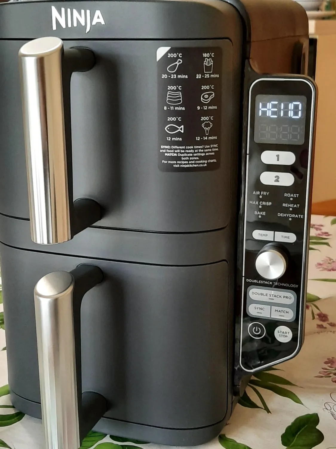 Ninja Double Stack Friggitrice Aria 7,6L Nera 6 Funzioni