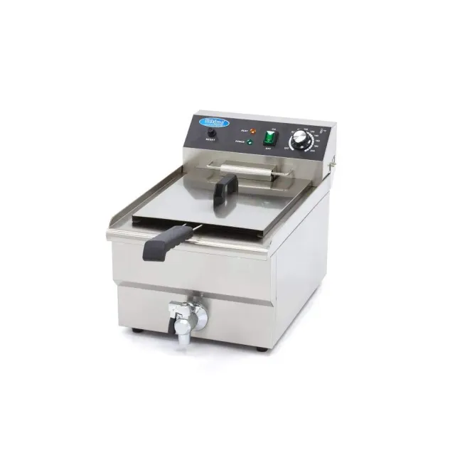 Maxima Friggitrice elettrica 16 L con rubinetto acciaio inox