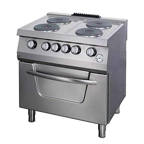 Maxima Heavy Duty cucina elettrica 4 fuochi con forno 80x70