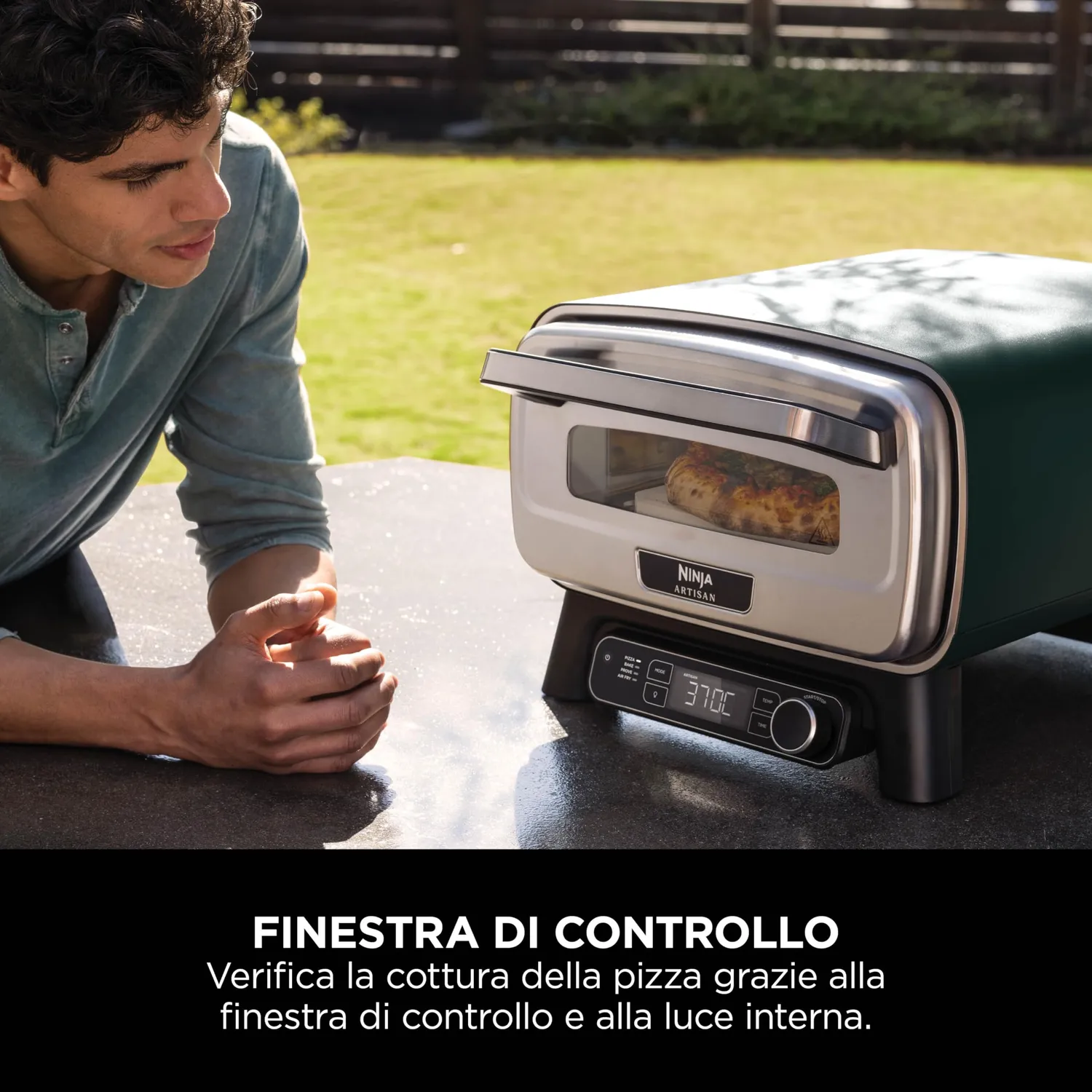 Ninja Artisan forno pizza da esterno verde 30 cm 370°C
