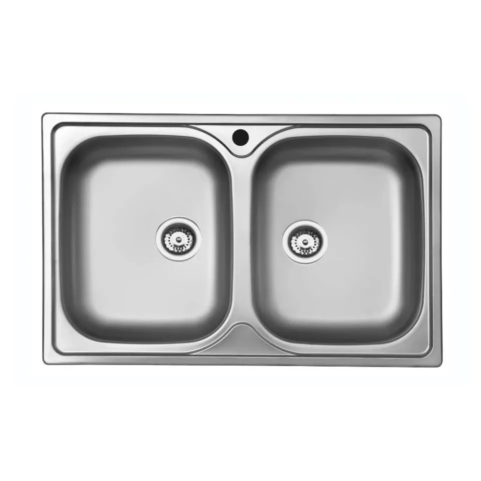 Samet lavello incasso due vasche acciaio inox 79x50 cm satinato