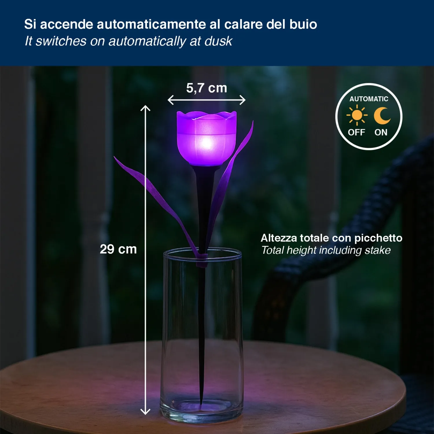 Beper P207ILO105 Set 4 Lampade Solari Tulipano LED