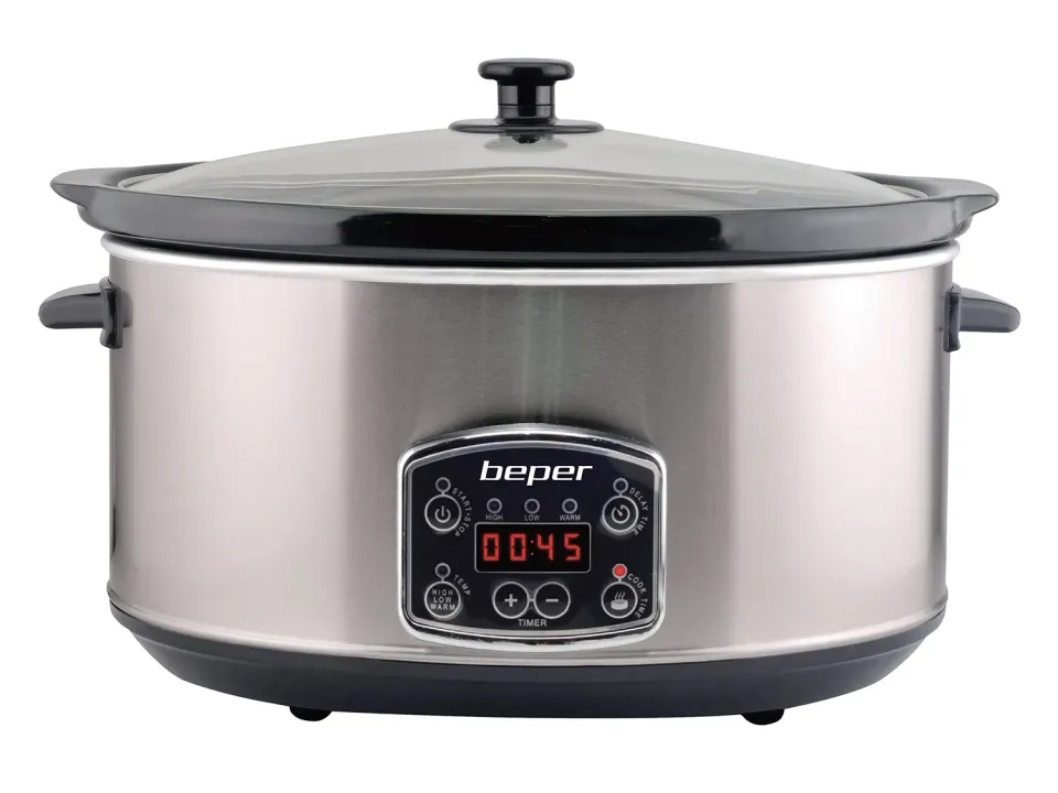 Beper BC.510 Slow Cooker 4,5L Digitale Timer 16 Ore