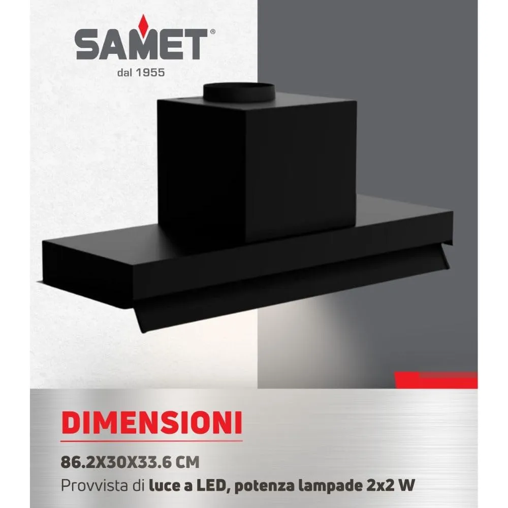 Samet Kripto90 Gruppo Cappa Sottopensile Nero 90 cm