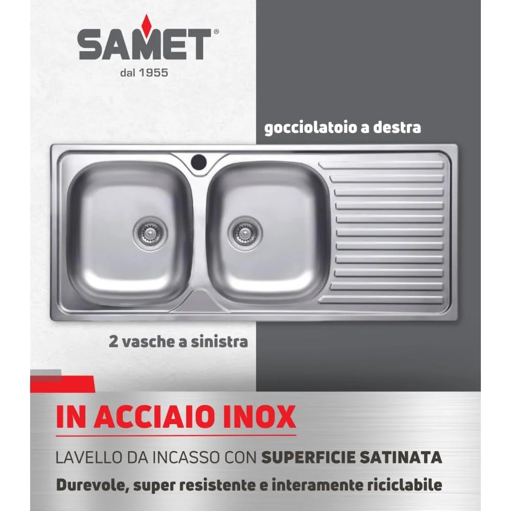 Samet Classic N138 Lavello 2 Vasche 116x50 Dx