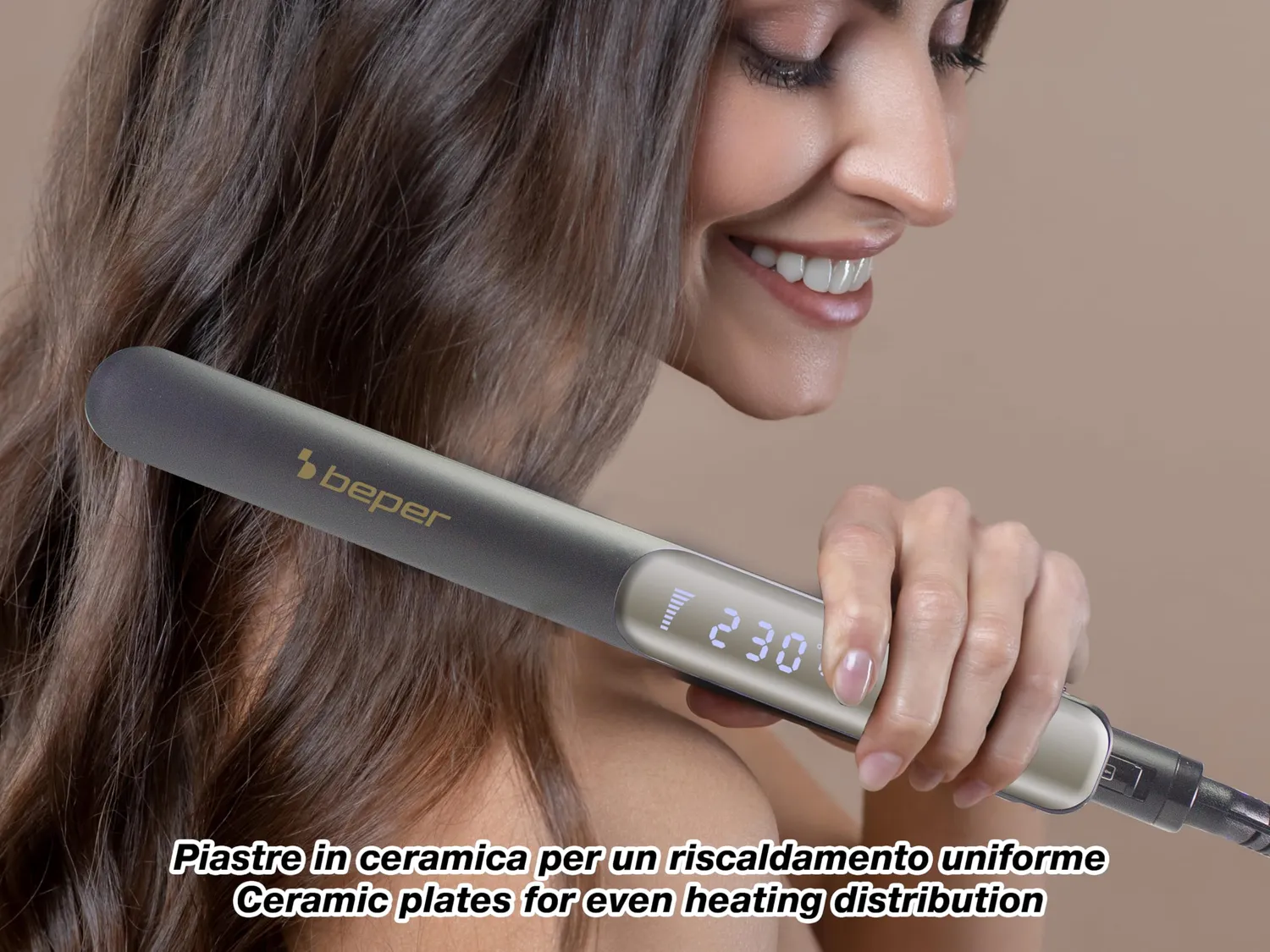 Beper P301PIS200 piastra capelli ceramica 230° display LED