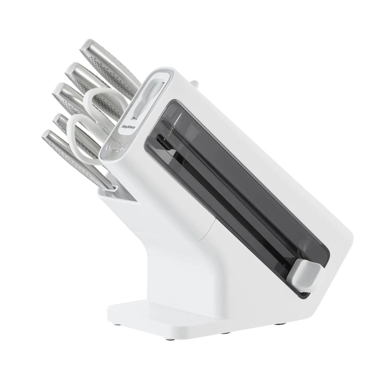 Ninja StaySharp set 6 coltelli cucina ceppo bianco affilatore