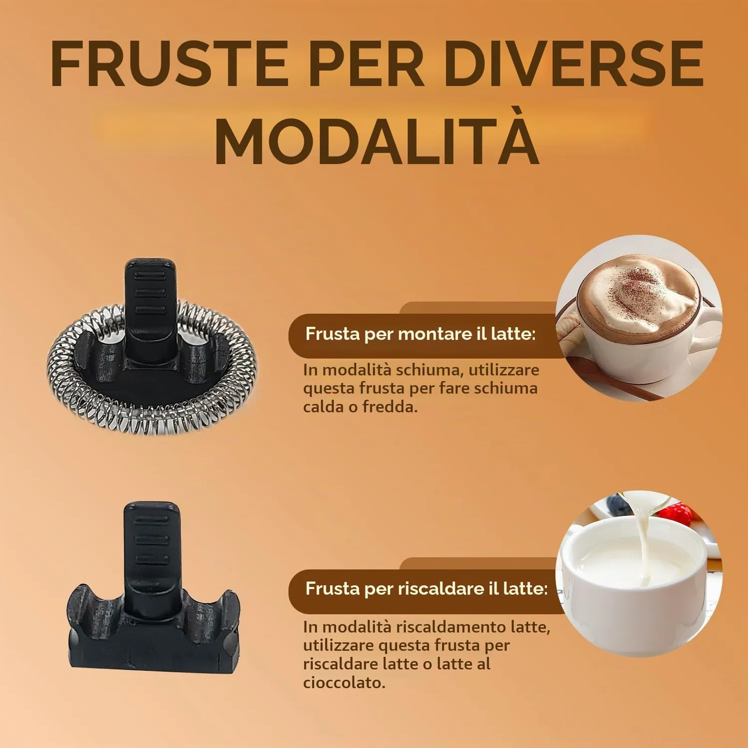 YASHE montalatte elettrico 240ml 4-in-1 caldo freddo
