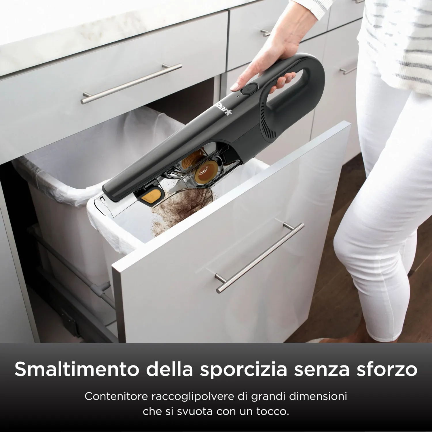 Shark Aspirabriciole senza filo portatile con pet tool nero
