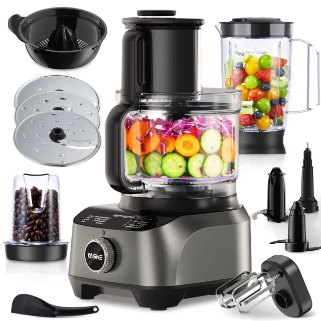 Yashe robot cucina 11in1 2,5L+1,5L 1300W nero grigio
