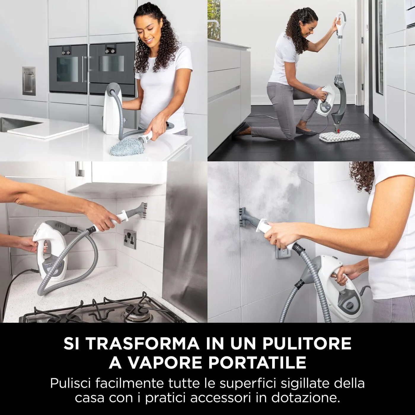 Shark S6005EU Scopa a Vapore 3-in-1 Bianca