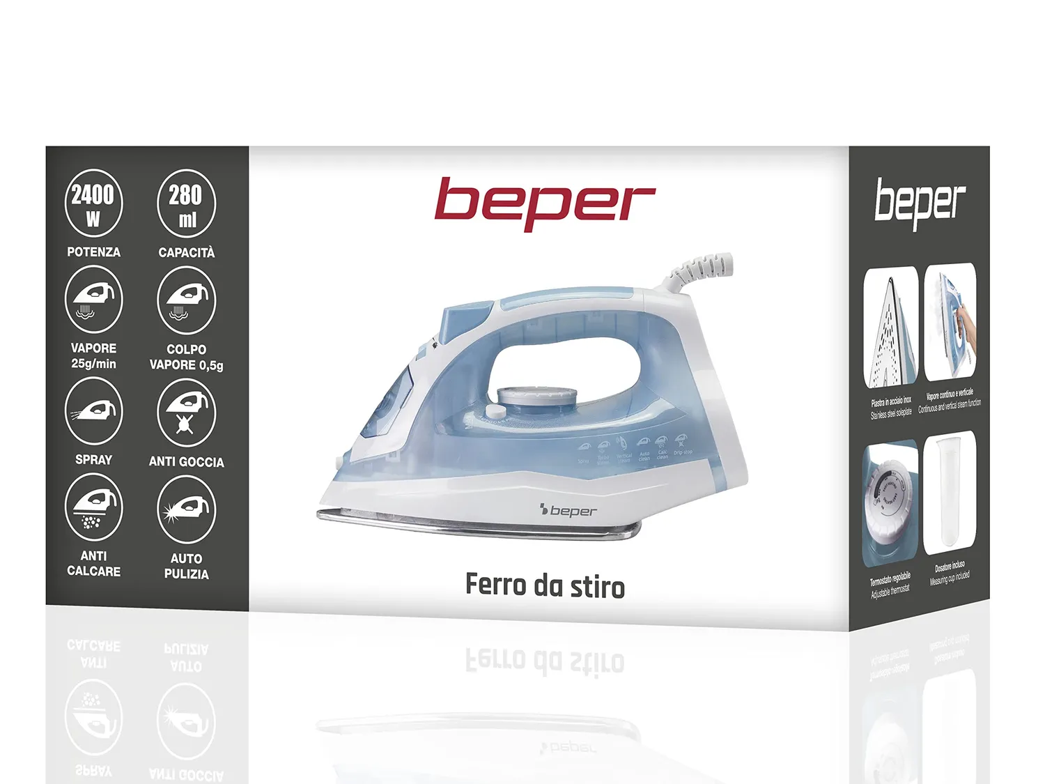 Beper P204FER002 ferro da stiro vapore 2400W anticalcare