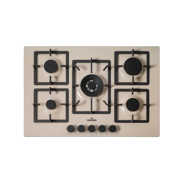 Mondin Torino FQ755VTGCAV piano cottura 75 cm 5 fuochi avorio