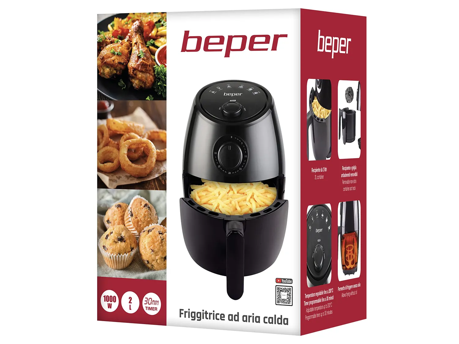 Beper P101FRI001 Friggitrice ad Aria 2 Litri senza olio
