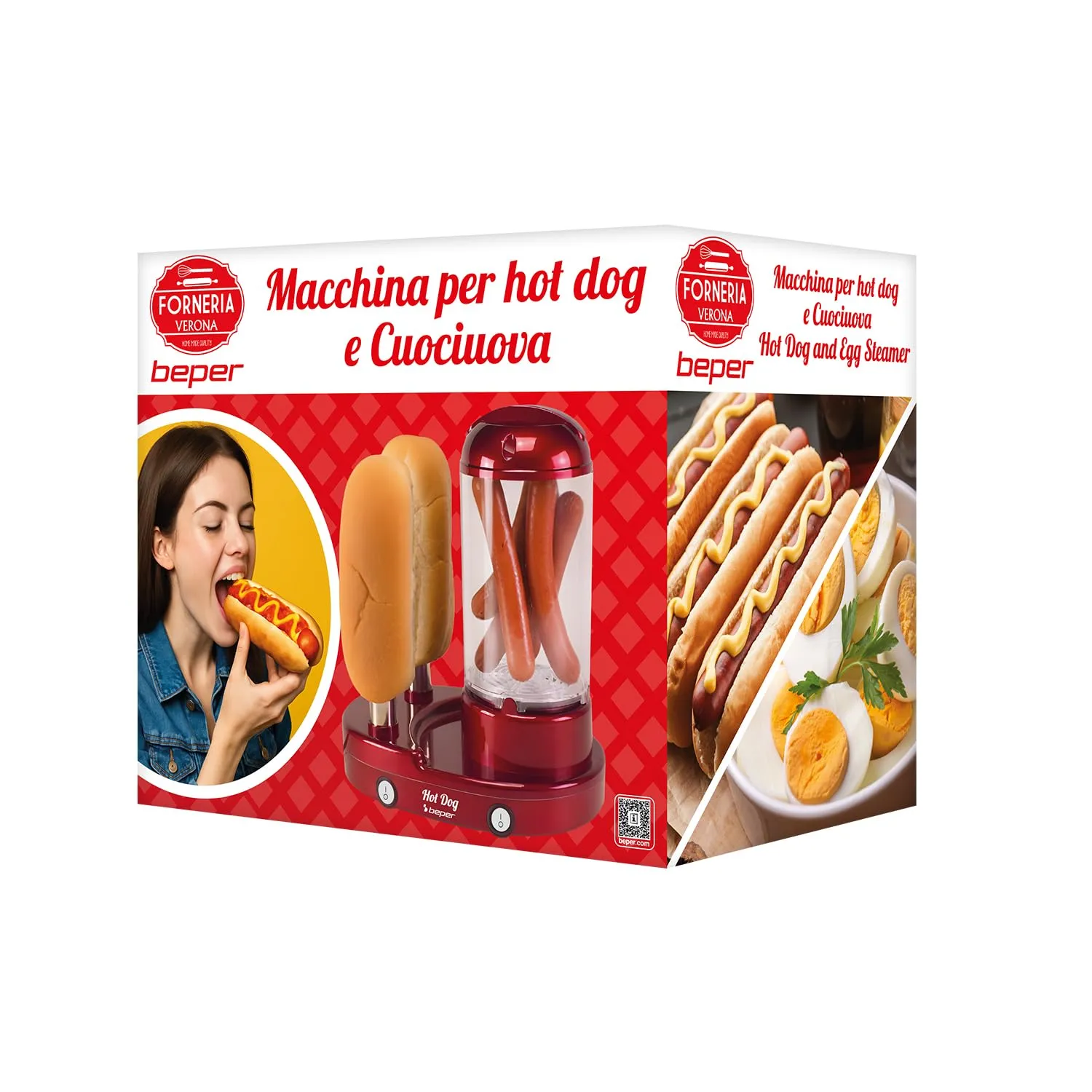 Beper P101CUD502 macchina hot dog e cuociuova 3in1 440W