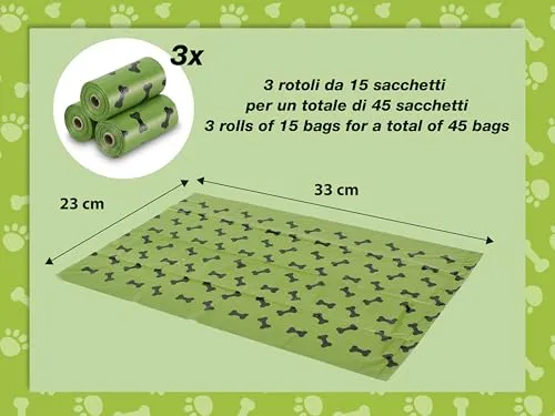 Beper Sacchetti Cane Profumati Verdi 45 Pezzi