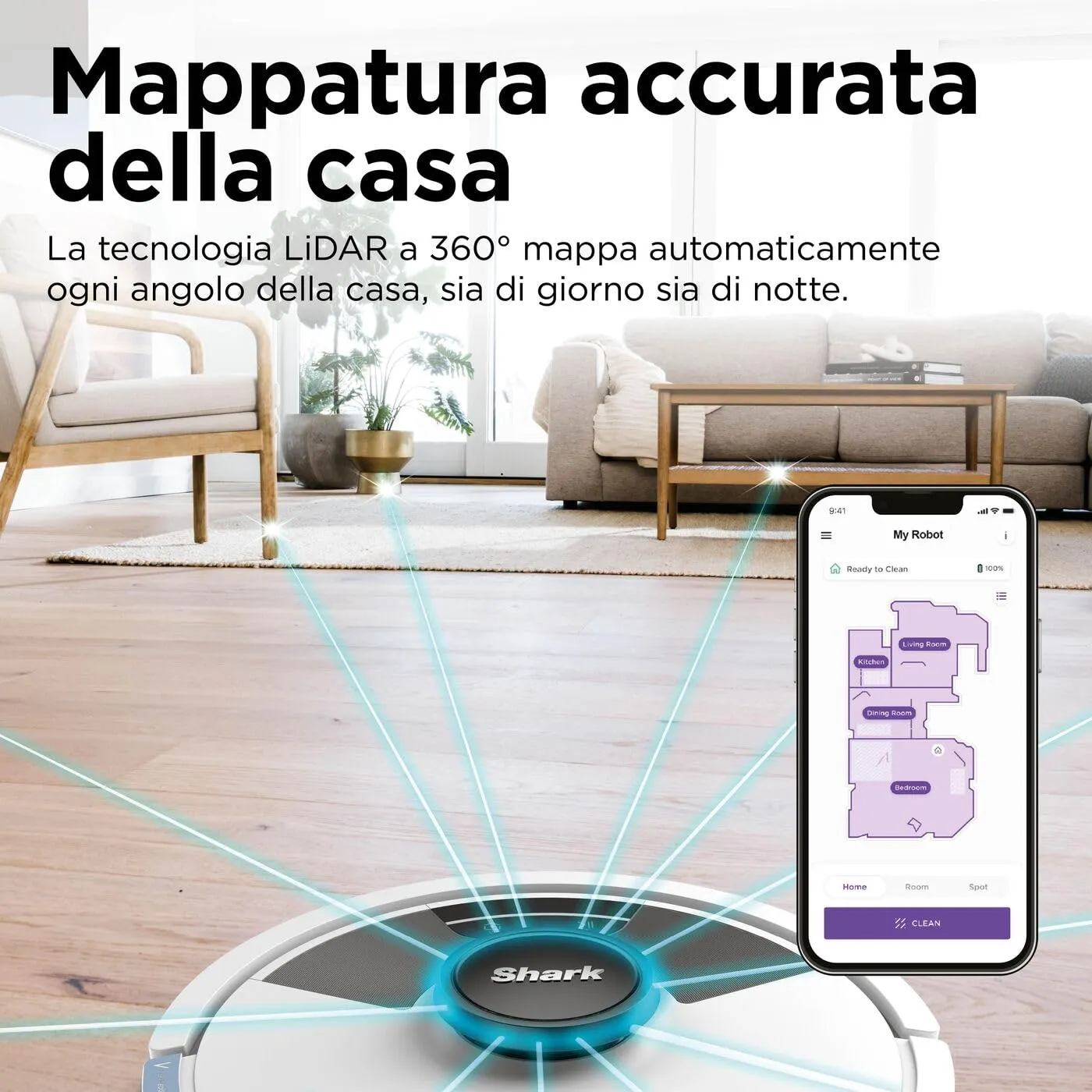 Shark Matrix Plus 2-in-1 Robot Aspirapolvere Bianco 60 Giorni