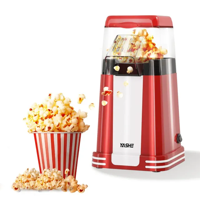YASHE Popcorn Machine Retro 1200W Aria Calda