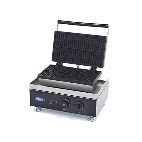 Maxima Piastra Waffle Belga 10 Pezzi Timer 1750W