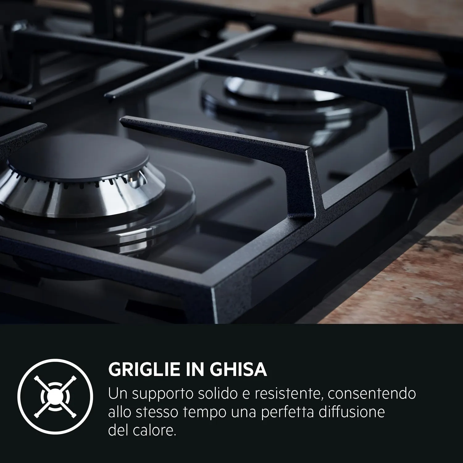 AEG HGB64400SM piano cottura gas 60cm 4 fuochi inox