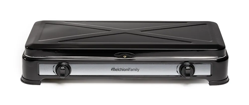 Melchioni Family Minerva2 fornello gas 2 fuochi nero GPL esterno