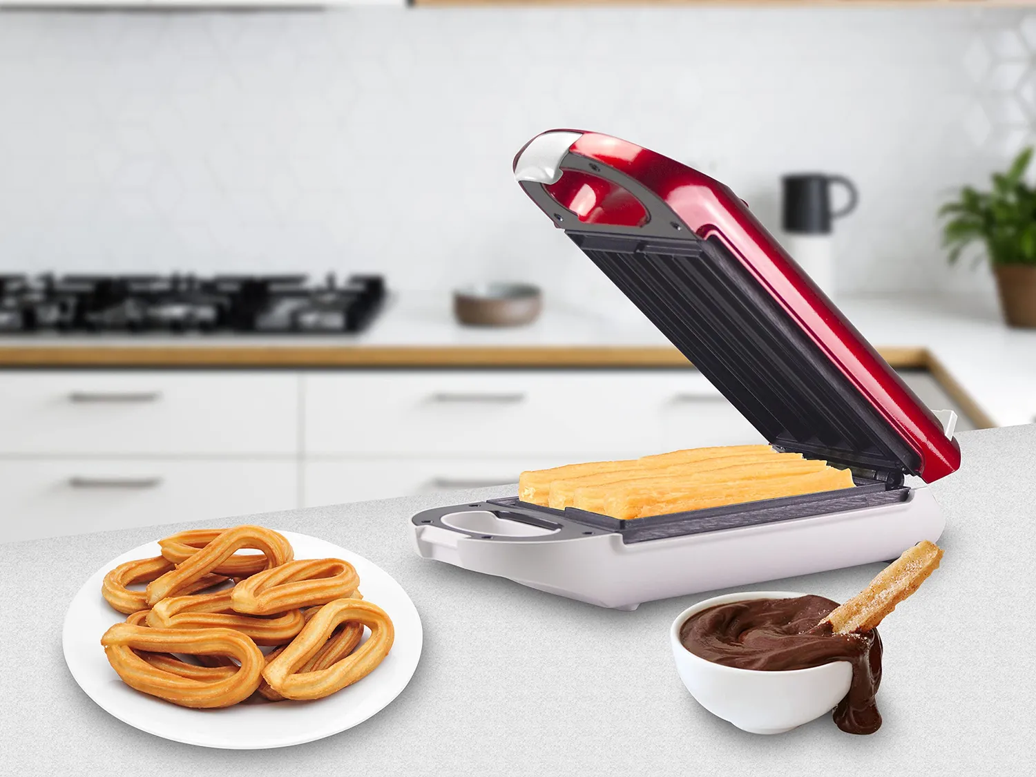 Beper BT.600Y piastra churros rossa 800W 4 pezzi