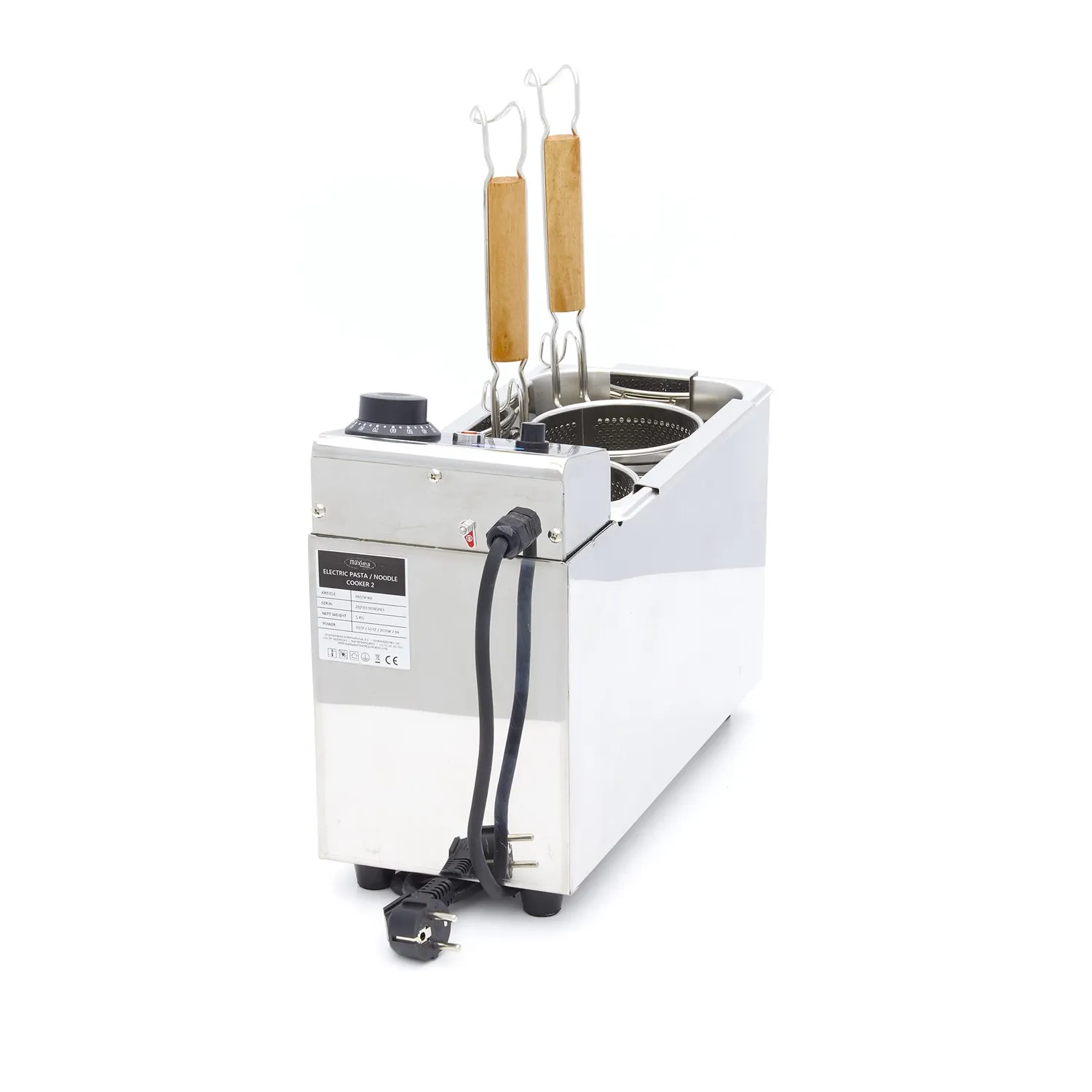 Pizza Maxima cuocipasta elettrico 2x2 litri 2 cestini inox