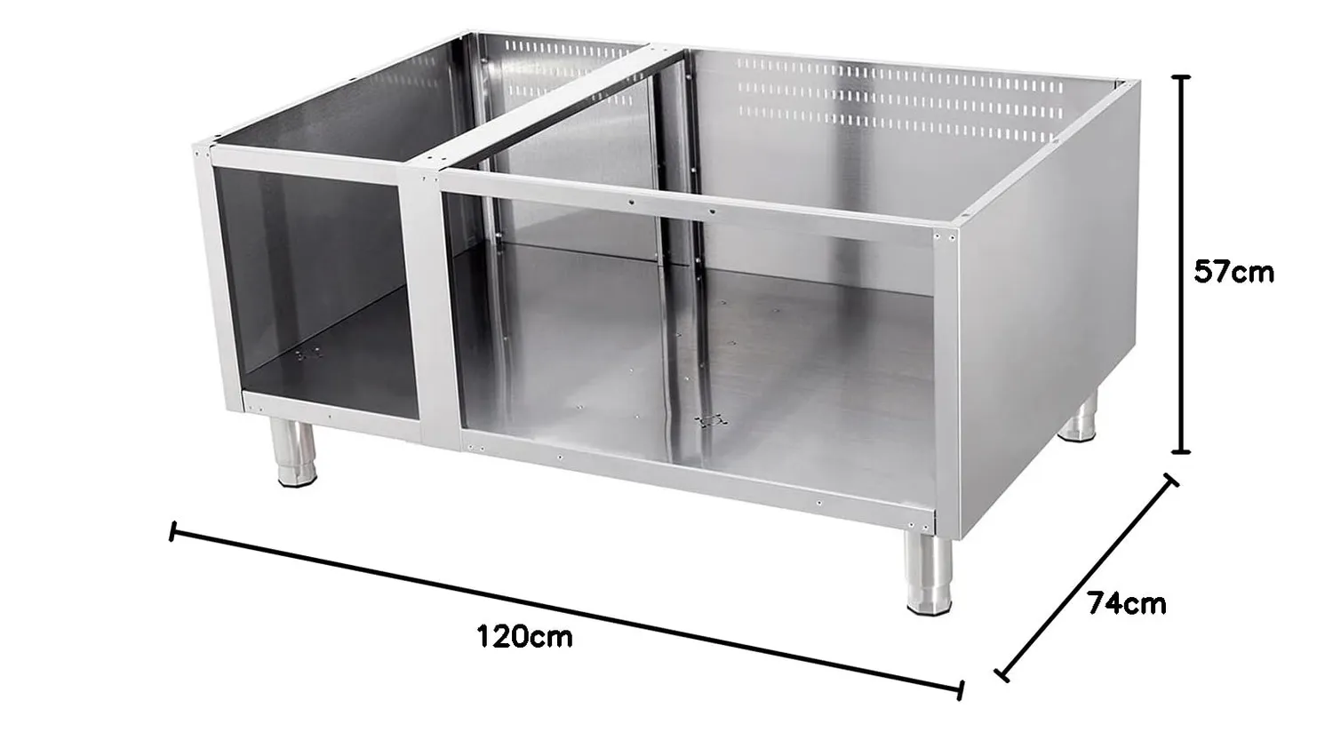 Maxima Premium Base Armadiata Tripla Acciaio 90 cm Vano Aperto