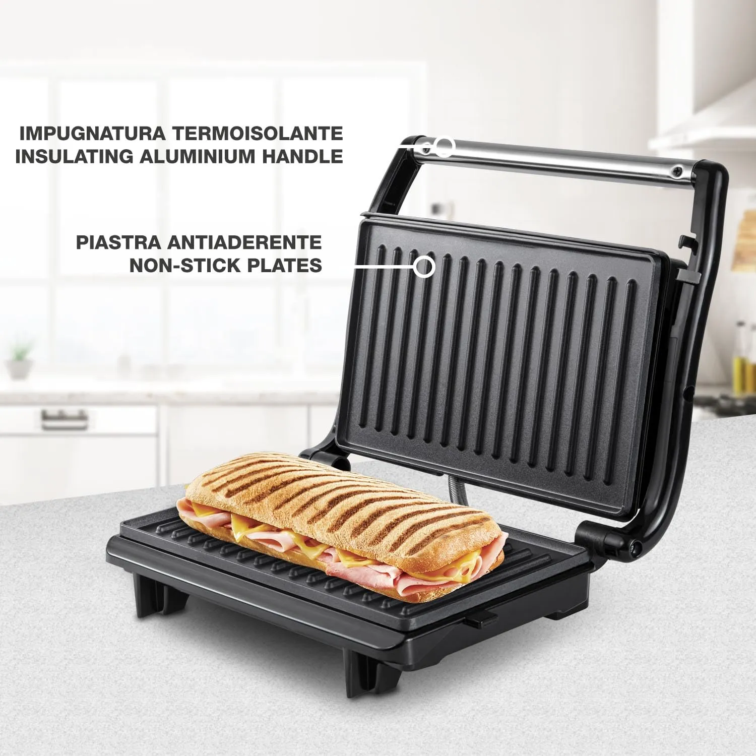 Beper P101TOS003 Griglia Elettrica Compatta Antiaderente