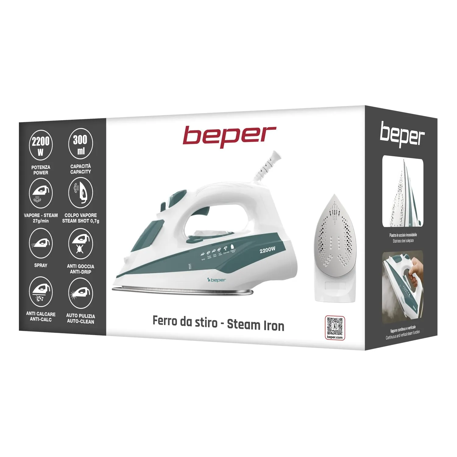 Beper SteamPro 300 P204FER005 ferro da stiro 2200W