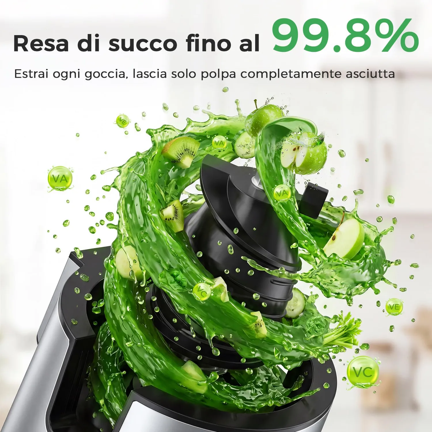 Yashe Estrattore Succo Freddo 600W Bocca 152mm 3-in-1