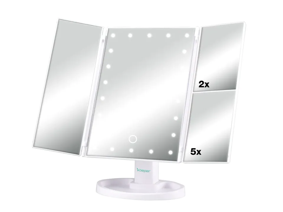 Beper Specchio Trucco Luminoso 22 LED 35x24 cm 1x 2x 5x