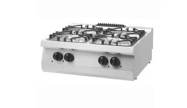 Maxima Heavy Duty piano cottura gas 4 fuochi 27 kW 70 cm