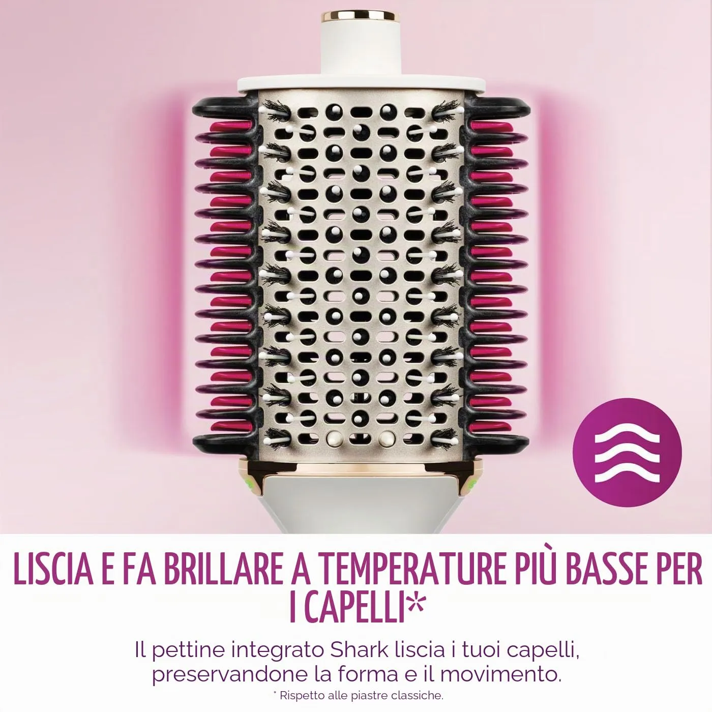 Shark SmoothStyle HT212EU Spazzola ad Aria Calda Bianca