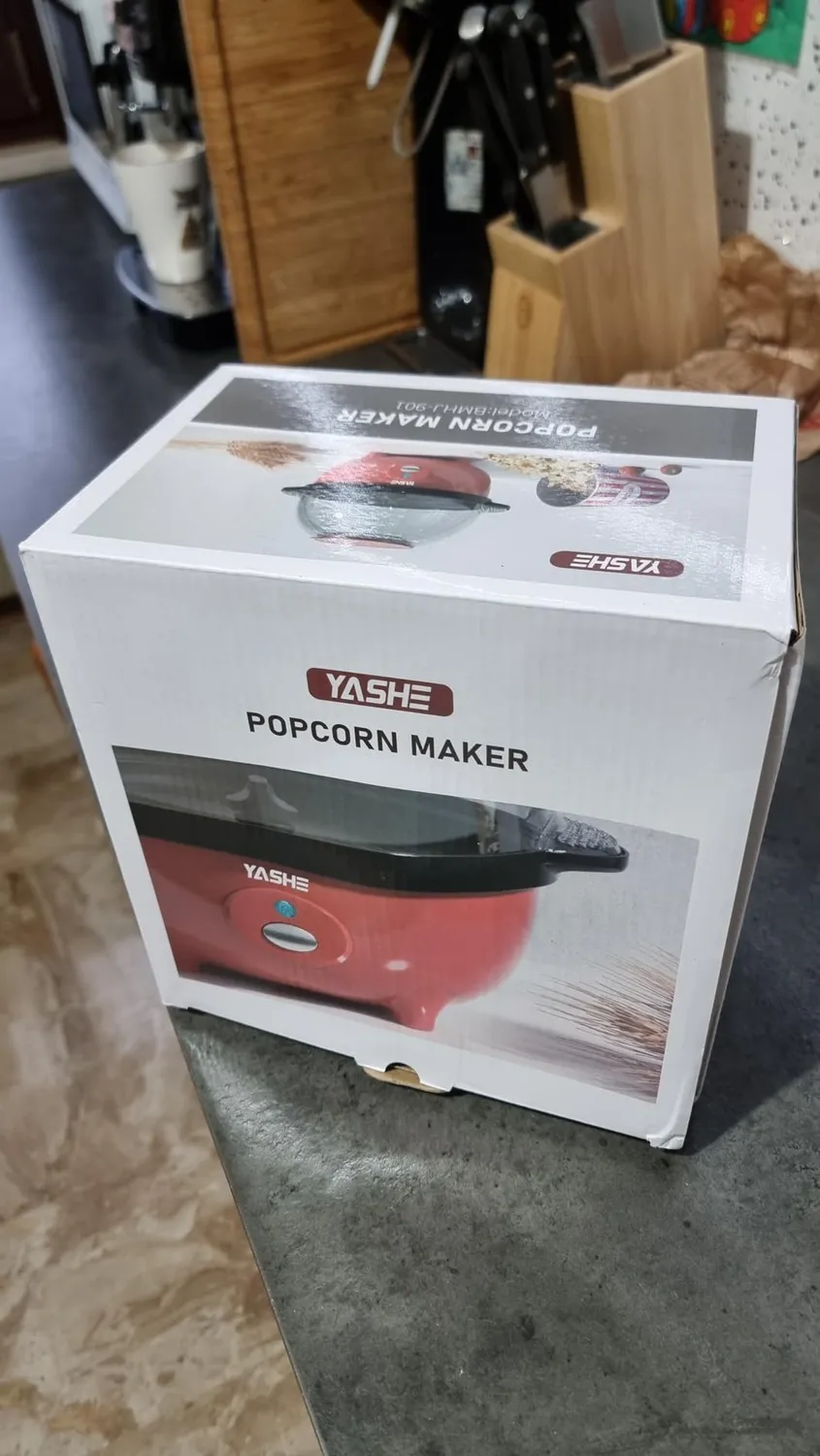 YASHE Macchina Popcorn Elettrica 650W Ciotola 3L Antiaderente