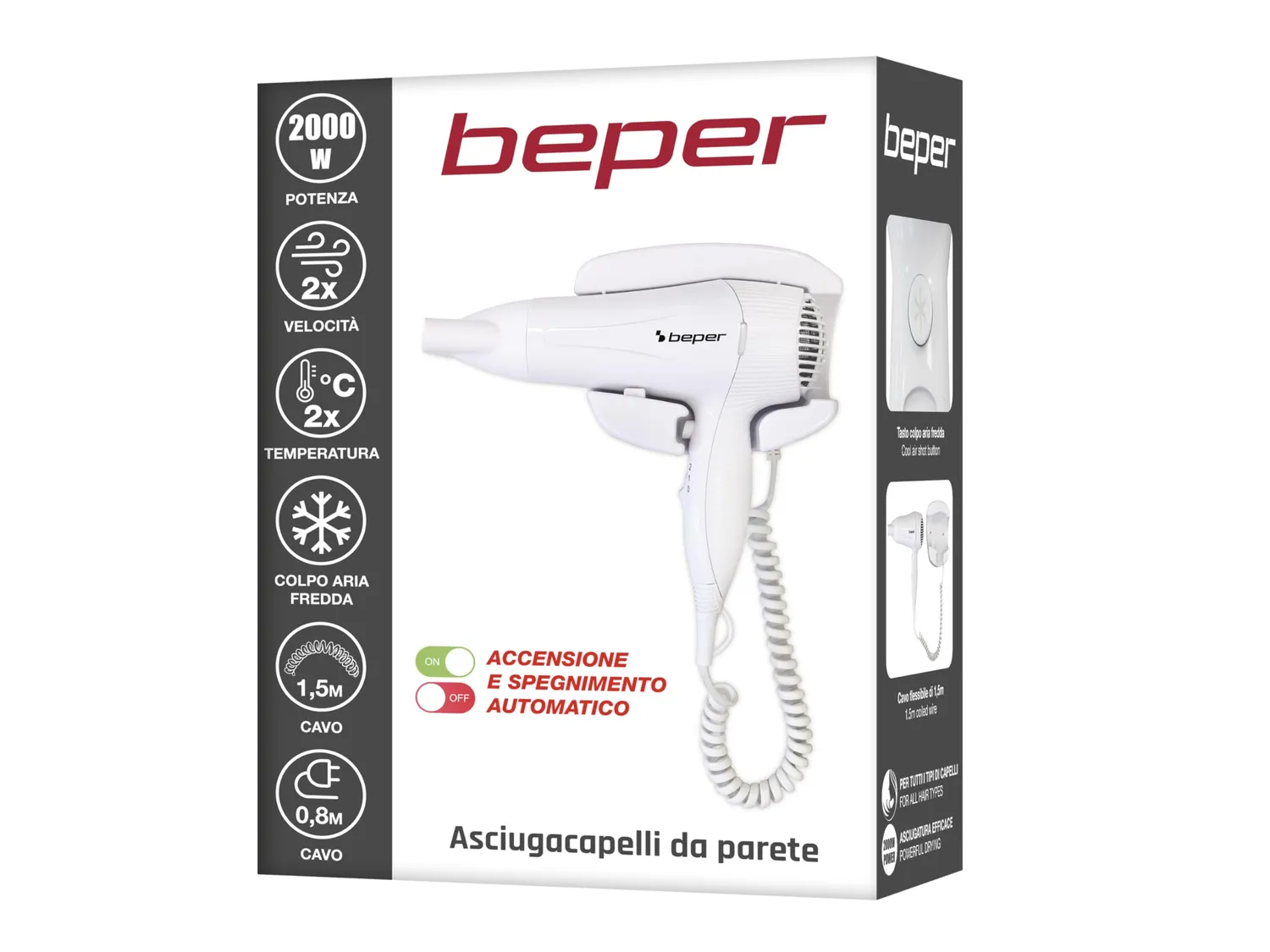 Beper 40.490 phon da parete 2000W con supporto